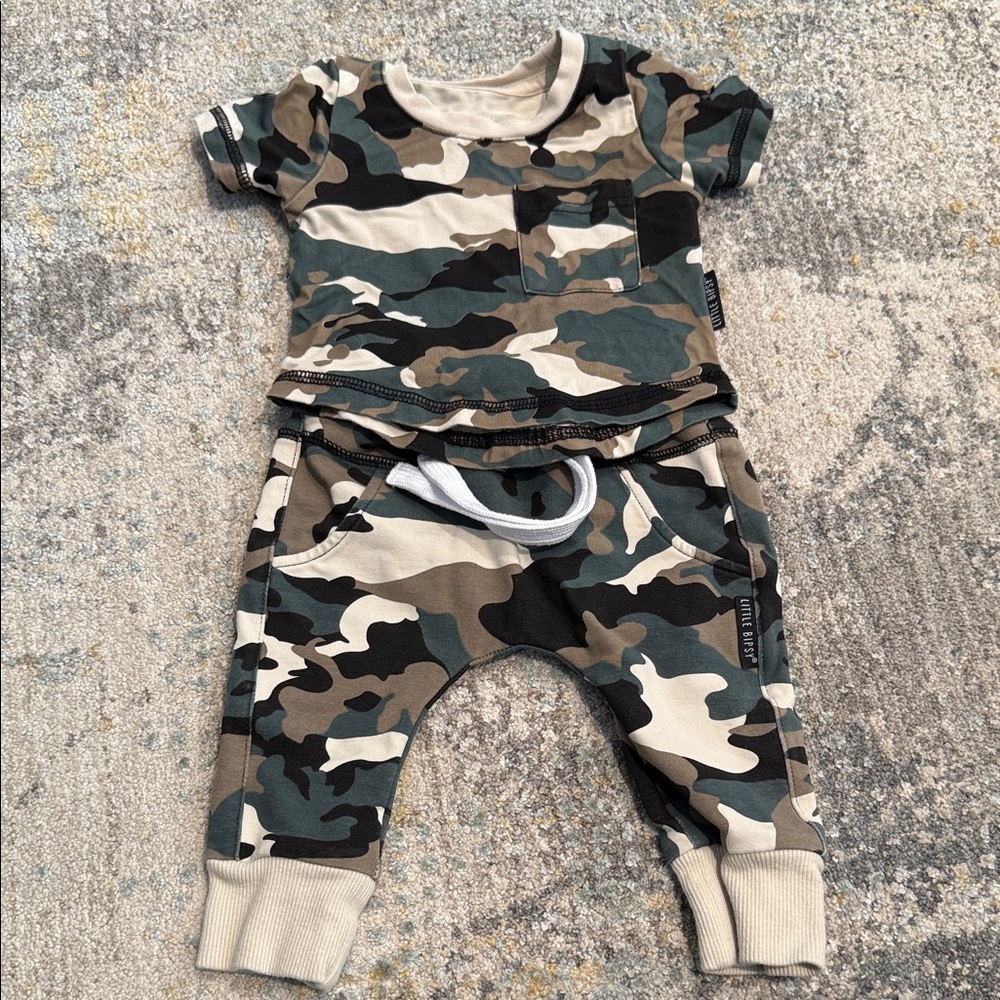 Little Bipsy Camouflage Kids Set - Black, Brown, Cream - Picture 1 of 3